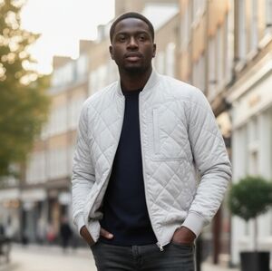 White bomber jacket Jules. Size Medium. Like New.